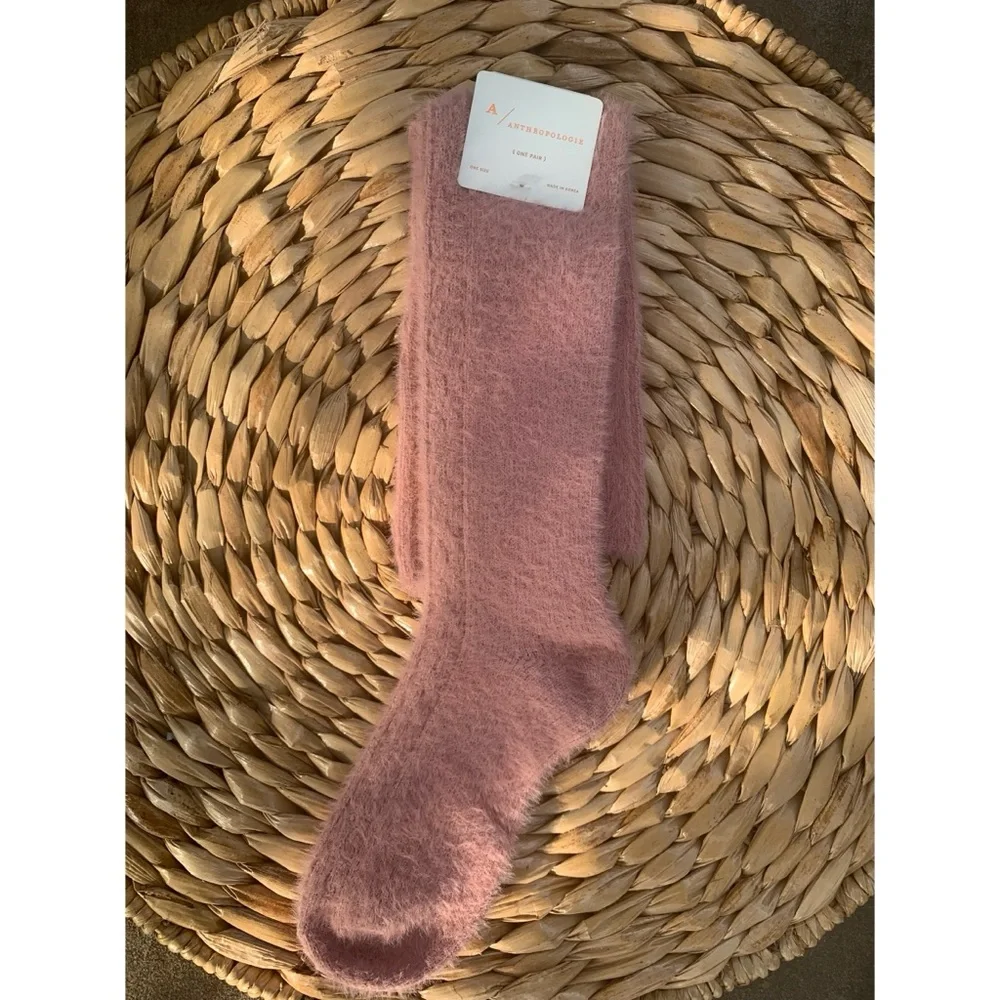 Anthropologie Pink Over The Knee Cozy Socks NWT
